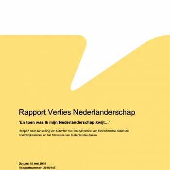 Rapport Verlies Nederlanderschap (Dutch)